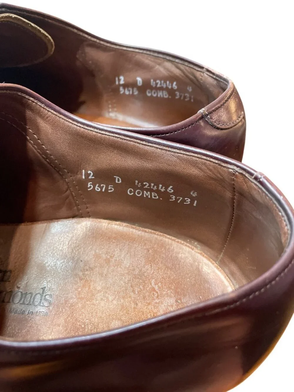 Allen Edmonds Park Avenue mens brown leather cap oxfords shoes sz 12D SKU 10458